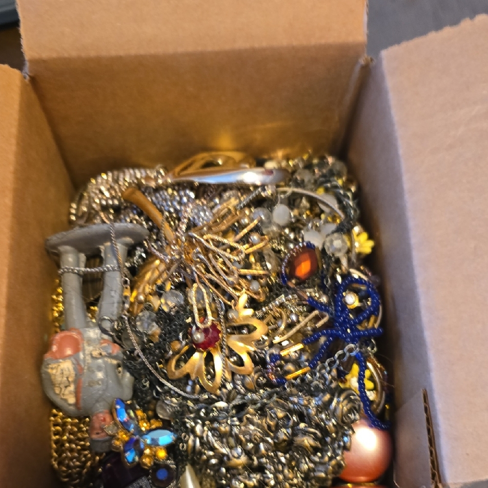 Assorted Jewelry Box with Gold and Blue Accents 4 Pounds 5 Oz
